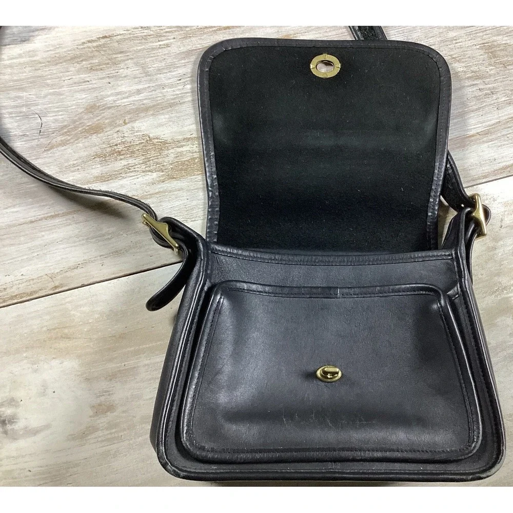 Vintage Coach Original Legacy Rambler Bag Black Leather Made in USA‎ Turn Lock